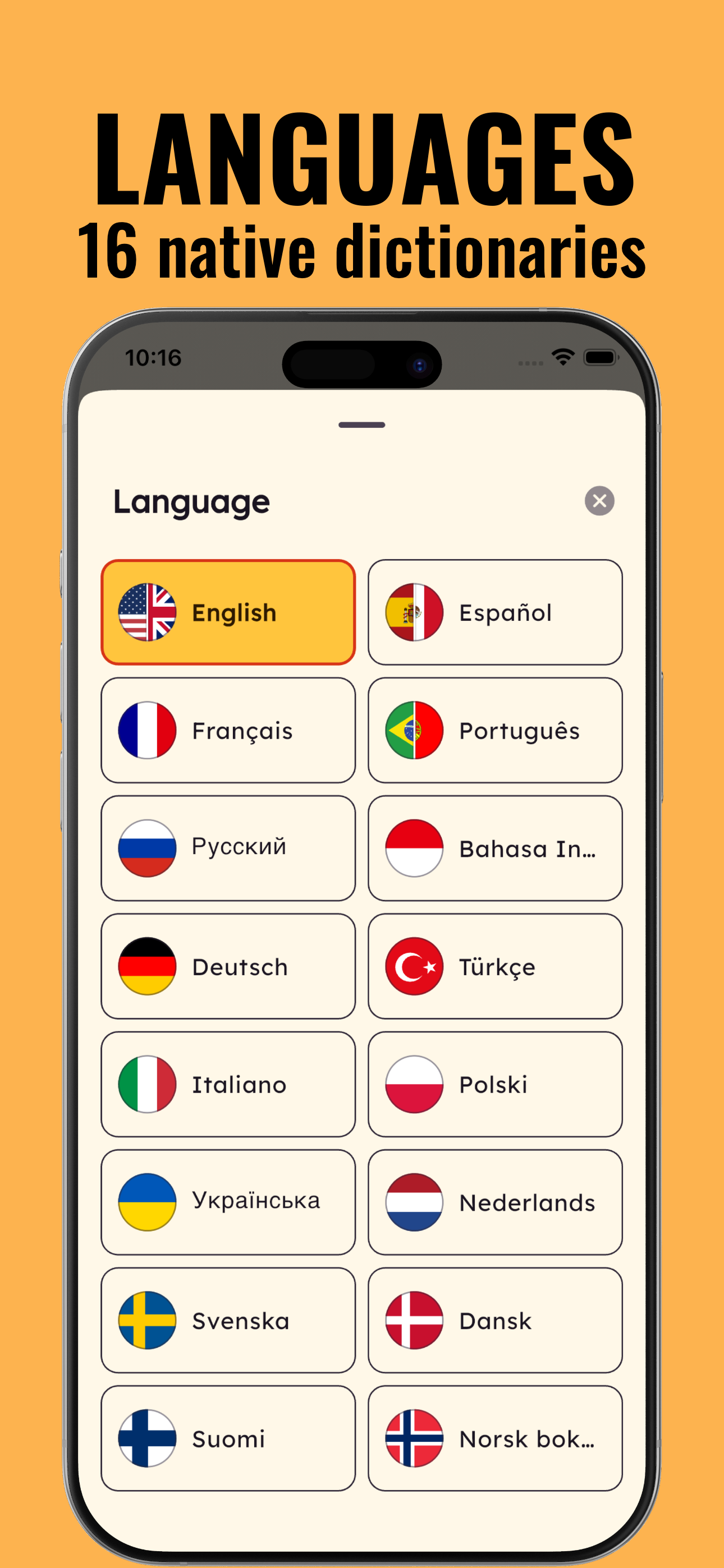 Language selection